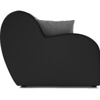 Диван Мебель-АРС Аккордеон Барон (рогожка/экокожа, серый/черный)