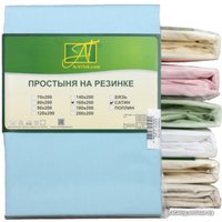 Простыня Альвитек Сатин однотонный на резинке 180x200x25 ПР-СО-Р-180(180)-ГОЛ (голубой)