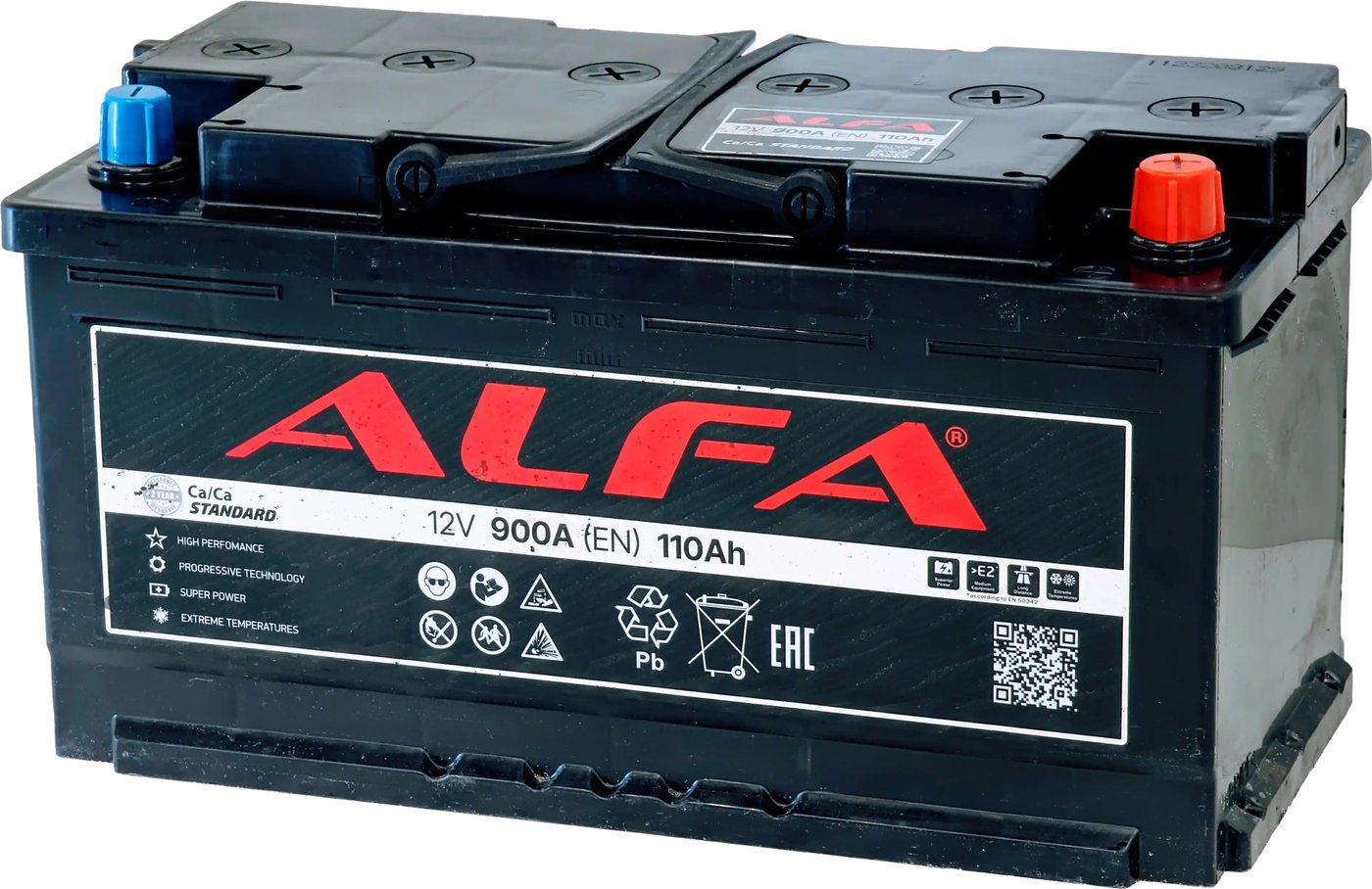 

Автомобильный аккумулятор ALFA Standard 110 R+ (110 А·ч)