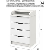 Детский комод Sweet Baby Bravo Bianco (белый премиум)