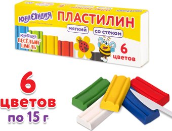 Пластилин Юнландия Веселый шмель 106671 (6 цв)