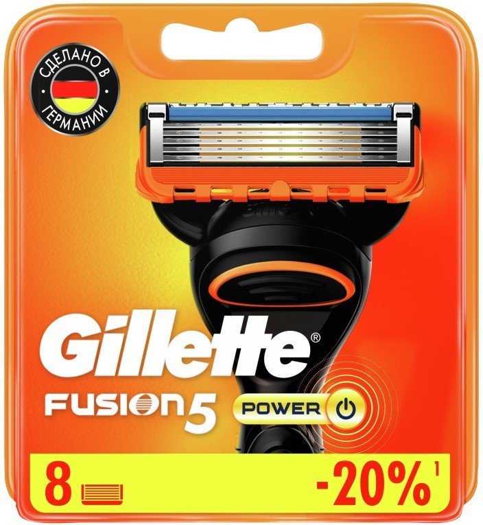 

Сменные кассеты для бритья Gillette Fusion5 Power (8 шт) 7702018877621