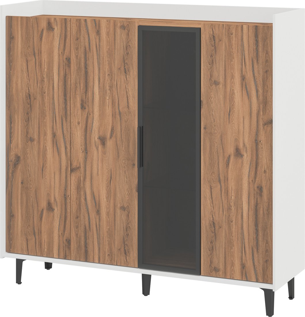 

Шкаф-витрина Elva Эссен NEM04T-3D1V-1360/400/1310 (31) (белый матовый/дуб элисон)