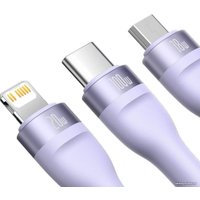 Кабель Baseus CASS030105 USB-C/A - USB-C, microUSB, Lightning (1.2 м, сиреневый)