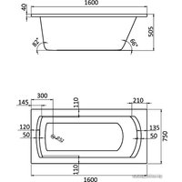 Ванна Santek Монако XL 160x75 комфорт плюс [1WH112400]