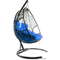Подвесное кресло M-Group Для двоих 11450410 (черный ротанг/синяя подушка)