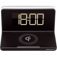 Настольные часы с беспроводной зарядкой Max M-010 (черный)