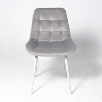 Стул Алвест AV 405 (светло-серый бархат Н-09/белый)