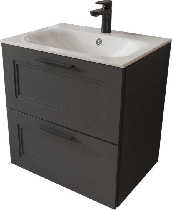 TERMINUS Тумба с умывальником Классик 60x62x45 с 2 ящиками CLA10602701601O (графит)