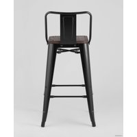 Стул Stool Group Tolix Wood со спинкой YD-H765E-W LG-01 (черный глянцевый/темное дерево)