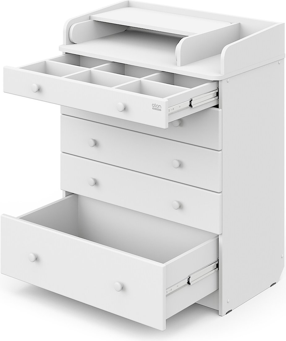 

Детский комод Атон Мебель Maks ЛДСП 800/5 с органайзером (белая аляска/белый)