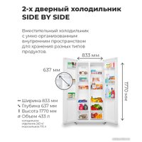 Холодильник side by side MAUNFELD MFF177NFWE