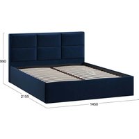Кровать Трия Стелла Тип 1 140x200 (микровелюр Wellmart Blue)