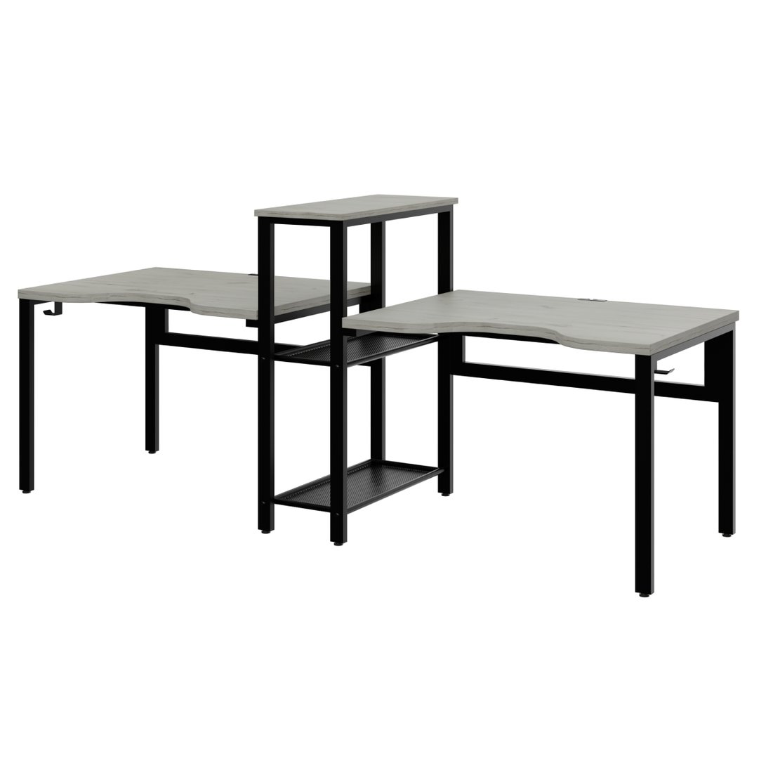 

Офисный стол Millwood Сплит с вырезом 2-хместный 254.6x80х110.8 (дуб белый Craft/металл черный)