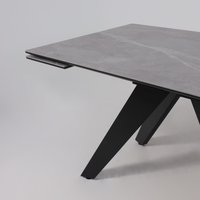 Кухонный стол Lepremo AV 2122 МДФ+керамика раздвижной 1400-2000x850 (серый матовый Larka Grey/черный)