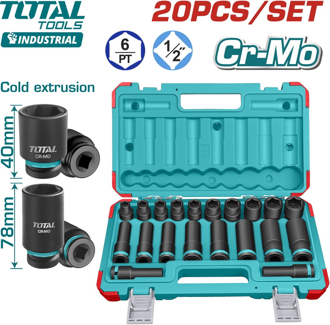 Набор головок слесарных Total THKISD12203L