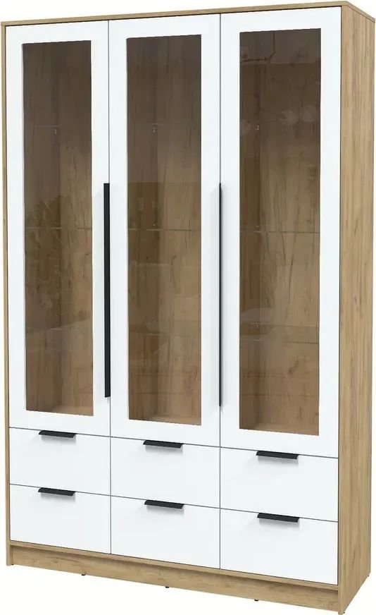 

Шкаф-витрина Интерлиния Концепт КТ-ШВ3 Глосс (дуб золотой/белый)