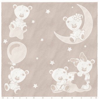 Полотенце Нордтекс Облачко Дружба мишек МХ42 100x100 (бежевый тауп/белый)