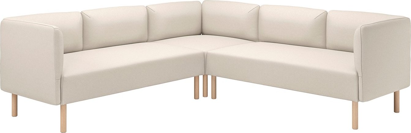 Модульный диван Ikea Lillehem Vissle бежевый/дерево s39536152