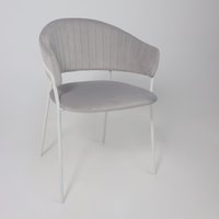 Стул с подлокотниками Алвест AV 433 (светло-серый бархат H-09/белый)