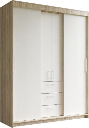Шкаф-купе Евва Престиж без зеркал ПР-4D2Z3S (дуб сонома/бодега белый)