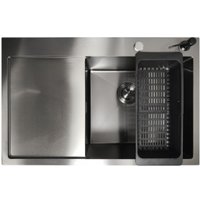 Кухонная мойка Stellar Decor S6550NB-R-D (нано черный)