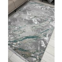 Ковер для жилой комнаты Radjab Carpet Афина Прямоугольник 9012A 12892RK (3x5, Grey/Green)