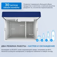 Термоэлектрический автохолодильник ZUGEL ZCR301D 30л (синий)
