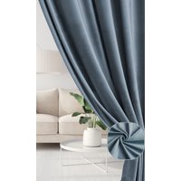 Комплект штор Soft Lines Бархат 9137-А27 (180x250, голубой)