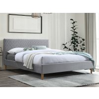 Кровать Signal Azurro Velvet 160х200 (светло-серый/дуб)