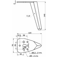 Опора мебельная AKS State Н-140 черный матовый в Витебске