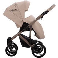 Универсальная коляска BEBETTO Magnum Light SE Pro (2 в 1, 01 светло-бежевая кожа кожа/бежевая рама)