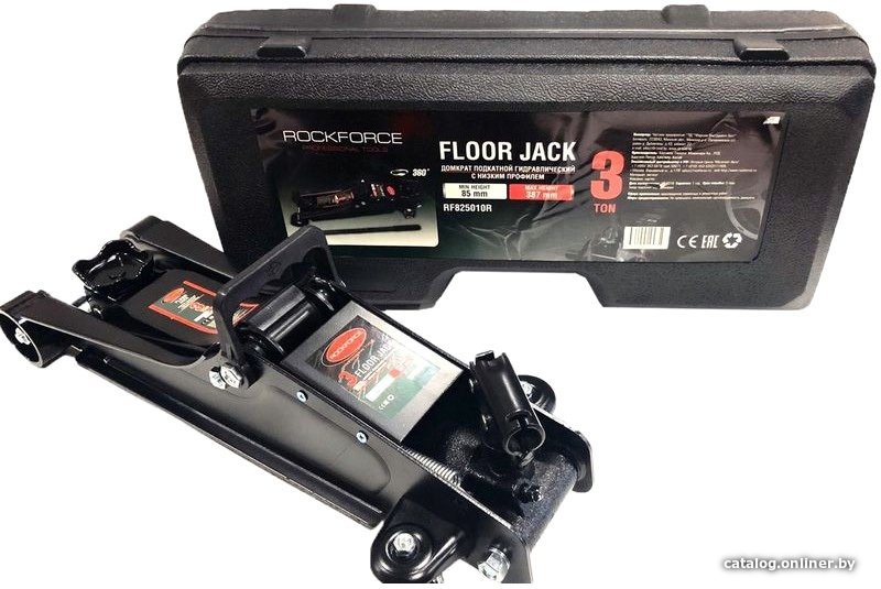 Подкатной домкрат RockForce RF-825010R 3т в кейсе