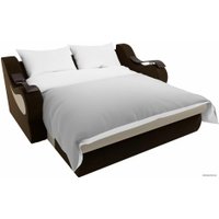 Диван Лига диванов Меркурий 100344 100 см (микровельвет, бежевый/коричневый)