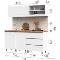 Готовая кухня Стендмебель Хелен 1.7 (белый) в Гомеле