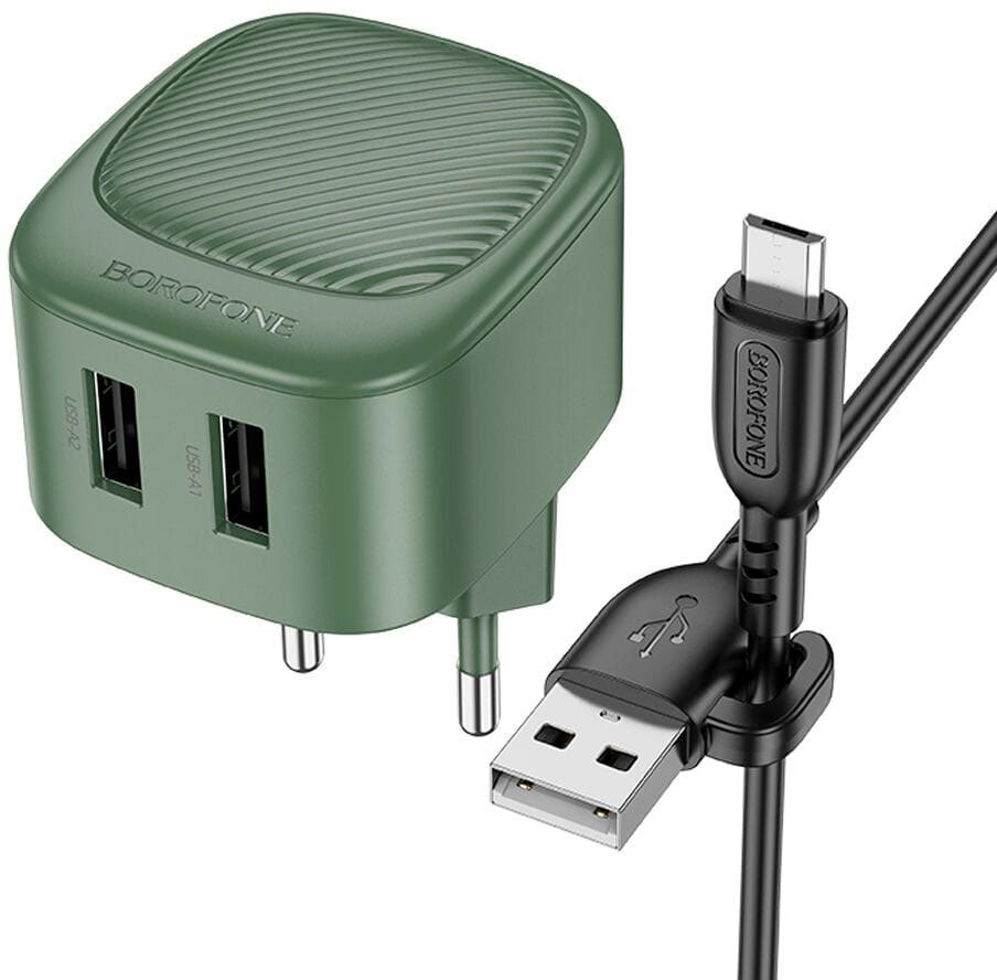 

Сетевое зарядное Borofone BAS21A microUSB (зеленый)