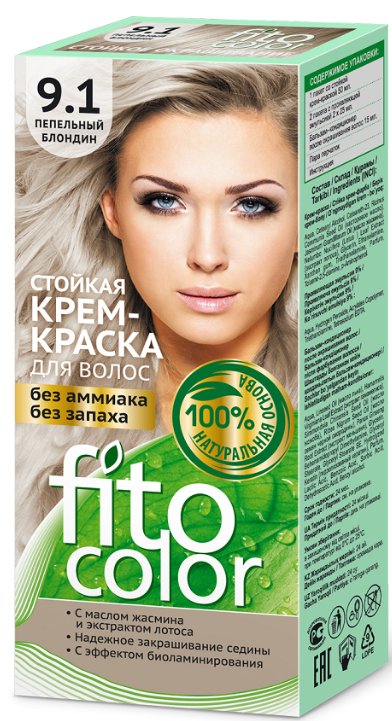 

Крем-краска для волос Фитокосметик Fitocolor 9.1 пепельный блондин 115 мл