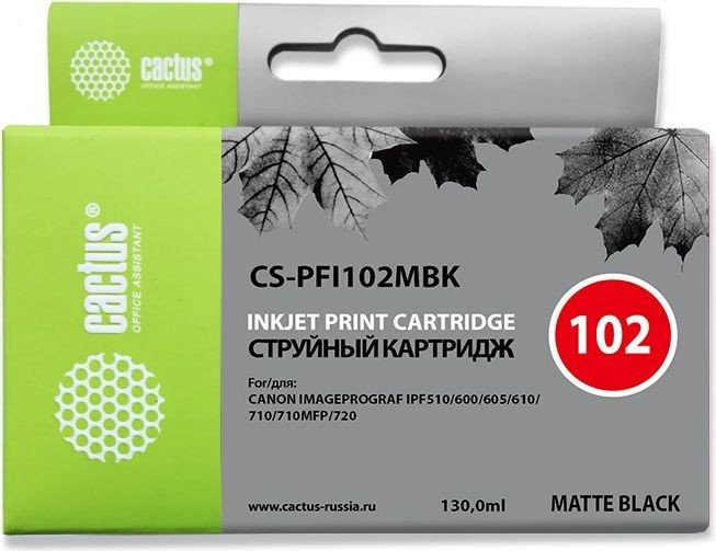 

Картридж CACTUS CS-PFI102MBK (аналог Canon PFI102MBK)