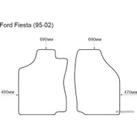 Комплект ковриков для авто Alicosta Ford Fiesta 95-02 (вод.+пер. пасс., ЭВА 6-уг, бежевый)