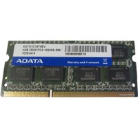 Оперативная память ADATA 4GB DDR3 SODIMM PC3-10600 [AD73I1C1674EV]