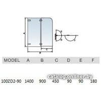 Стеклянная шторка для ванны WeltWasser WW100 100ZD2-90