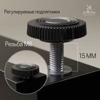 Кухонный стол Millwood Арлен 1 110х38/76х76 (мрамор неро/металл черный)