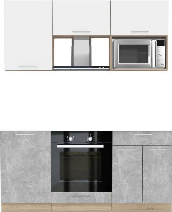 

Готовая кухня Интерлиния Мила 1.7 ВТ без столешницы (белый платинум/бетон)