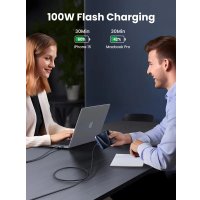 Кабель Ugreen L512 USB Type-C - USB Type-C 45063 (1 м, черный)