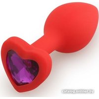 Анальная пробка Play Secrets Silicone Butt Plug Heart Shape Small красный/фиолетовый 39799