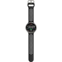 Умные часы Amazfit Active 2 (серебристый, с черным силиконовым ремешком)