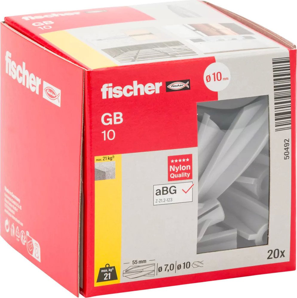 

Дюбель для газо- и пенобетона Fischer GB 10 50492 (20 шт)