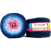 Пряжа для вязания Yarnart Flowers 273 250 г 1000 м (синий; голубой; белый; розовый)