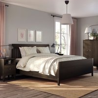 Кровать Ikea Иданэс 200x180 (темно-коричневый, лурой) 094.065.38