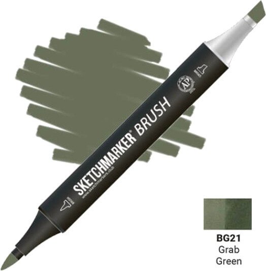 

Маркер художественный Sketchmarker Brush Двусторонний BG21 SMB-BG21 (зеленый грейфер)